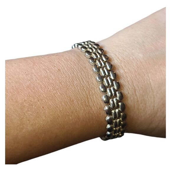 Vintage Silver Tone Panther Link‎ Bracelet 8" - Picture 1 of 7